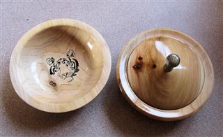 Bowl and lidded box by David Reed
